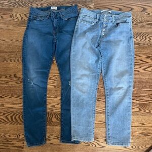 Joe's Jeans Women's Straight Leg Denim in Dark and Light Blue Two Pair Sz 28
